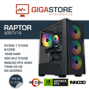 Desktop Gaming RAPTOR-60R7V14 RYZEN 7 5700X 16GB RAM 512GB SSD W11
